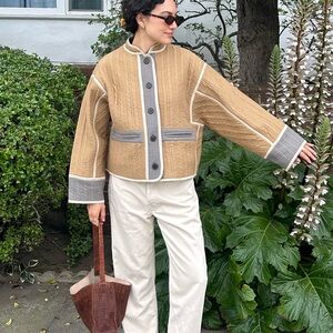 Soeur PATCHOULI JACKET short rounded cotton voile quilted jacket